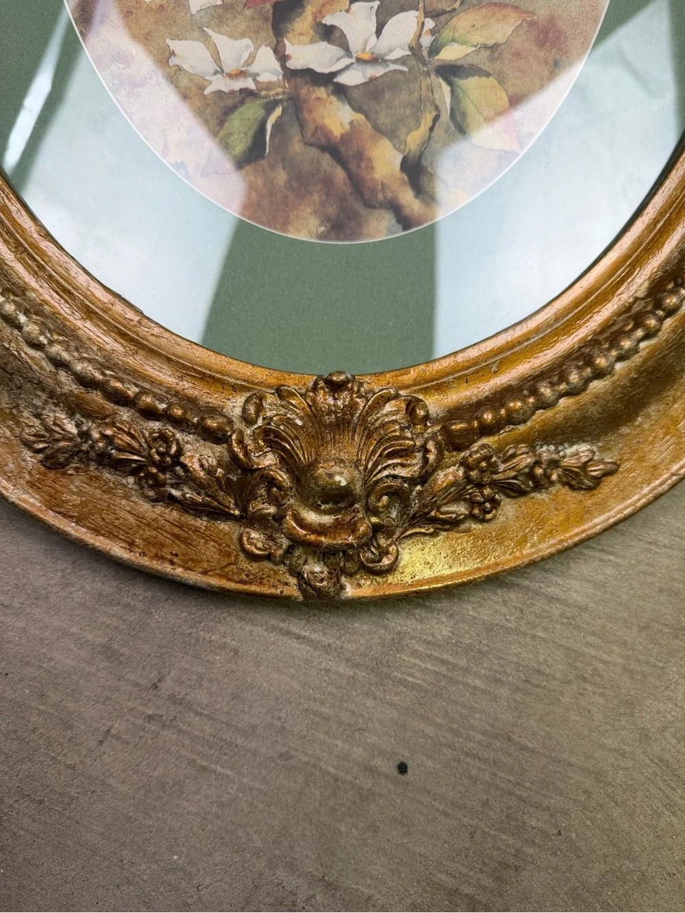 Vintage 24x18 Large Ornate Oval Gold Gilt Picture Frame Baroque Circa 1960-1970s